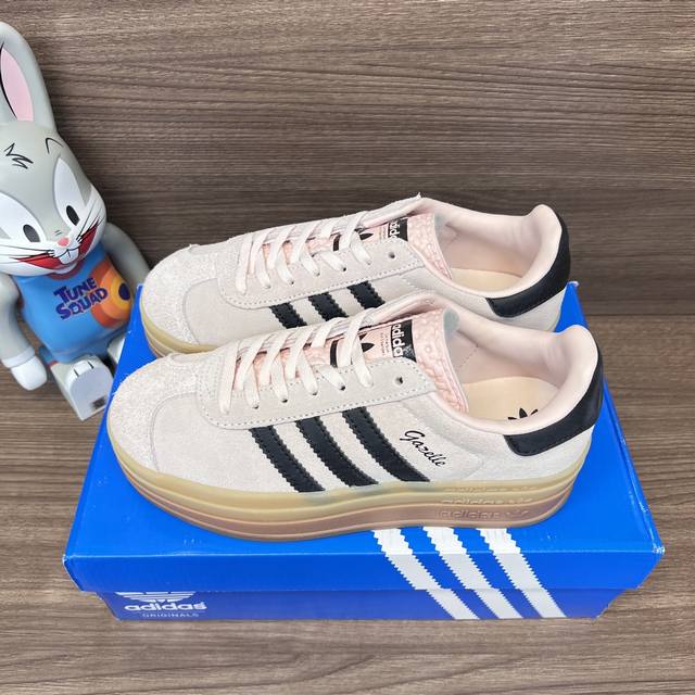 Top Version Adidas Originals Gazelle Comfortable Trendy Thick Sole Wear-Resistan