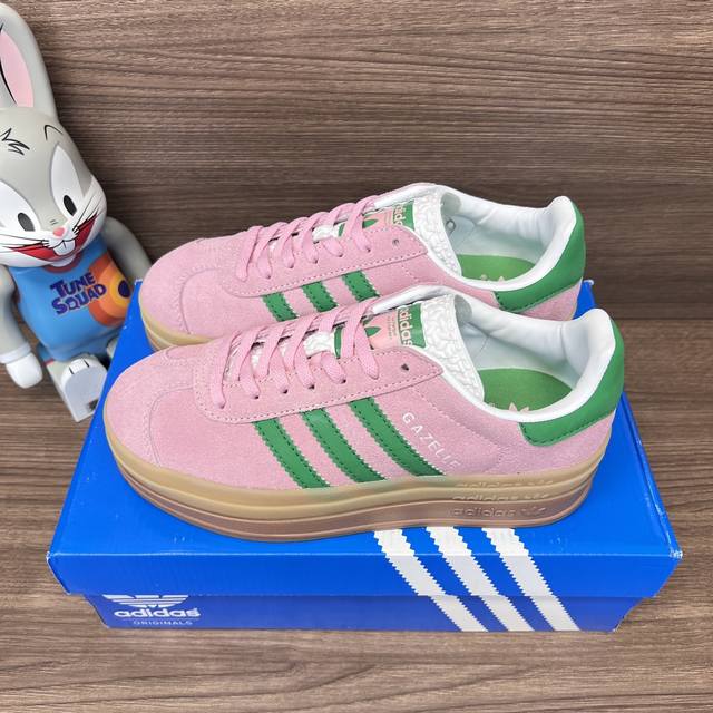 Top Version Adidas Originals Gazelle Comfortable Trendy Thick Sole Wear-Resistan