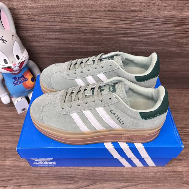 Top Version Adidas Originals Gazelle Comfortable Trendy Thick Sole Wear-Resistan