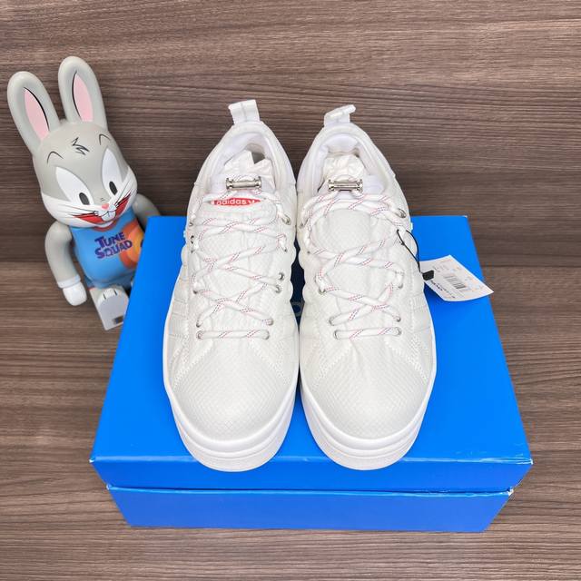Top Version Adidas Originals X Moncler Leather Round Toe Lace-Up Low-Top Sneaker