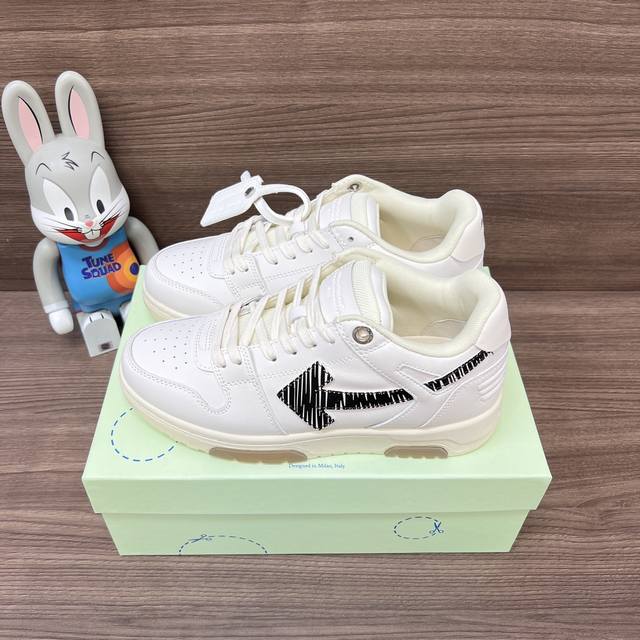 Top Version Off-White Out Of Office Low-Top Skateboard Shoes For Couples In Lake