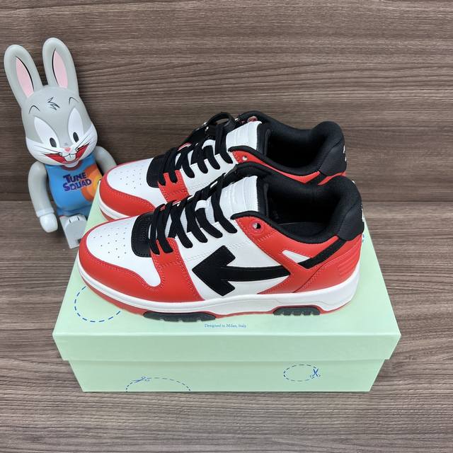 Top Version Off-White Out Of Office Low-Top Skateboard Shoes For Couples In Red,