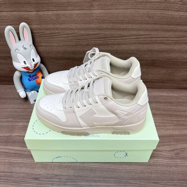 Top Version Off-White Out Of Office Low-Top Skateboard Shoes For Couples In Whit