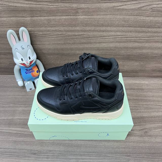 Top Version Off-White Out Of Office Low-Top Skateboard Shoes Couple Style Black.