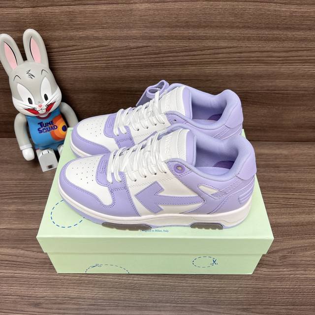 Top Version Off-White Out Of Office Low-Top Skateboard Shoes Couple Style Purple