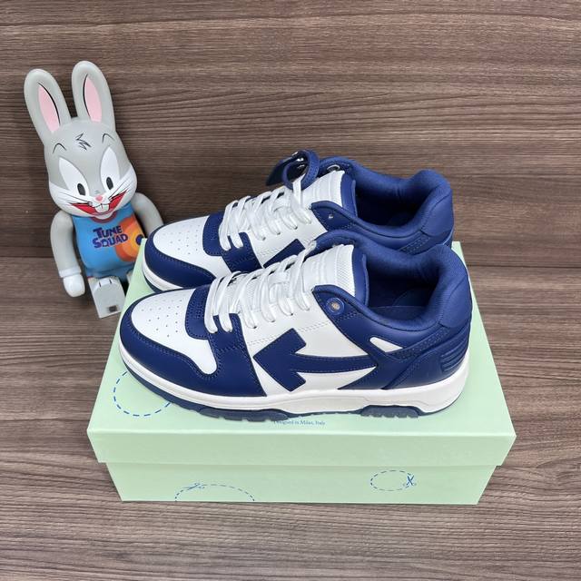 Top Version Off-White Out Of Office Low-Top Skateboard Shoes Couple Style Blue A