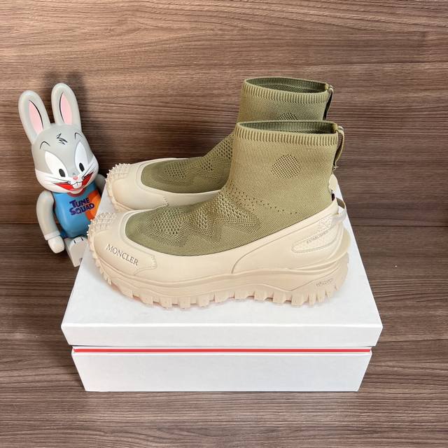 Top Version Moncler Trailgrip Round Toe Fabric Pull-On Ankle Boots For Couples I