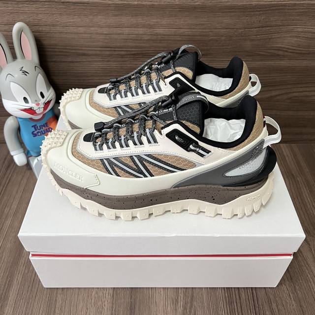 Top Version Moncler Trailgrip Mesh Lace-Up Round Toe Low-Top Sports Casual Shoes