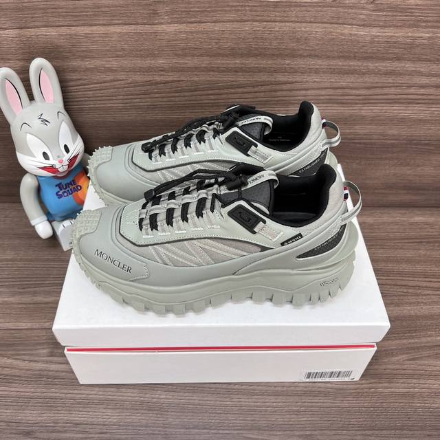 Top Version Moncler Trailgrip Mesh Lace-Up Round Toe Low-Top Sports Casual Shoes