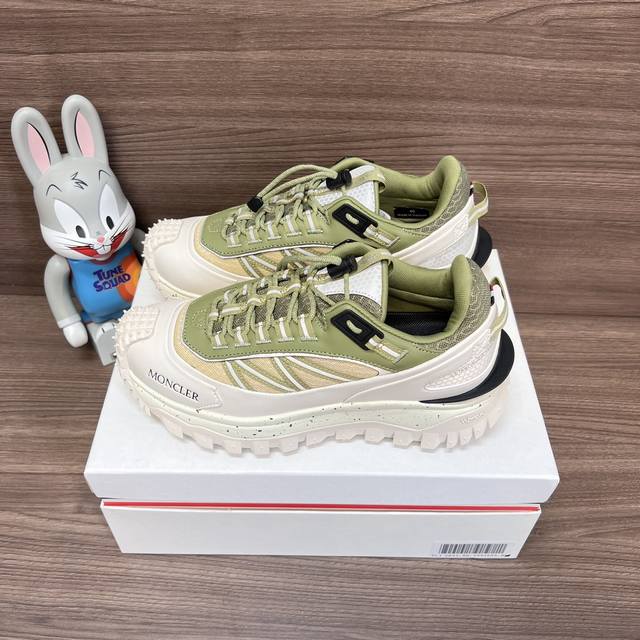 Top Version Moncler Trailgrip Mesh Lace-Up Round Toe Low-Top Sports Casual Shoes