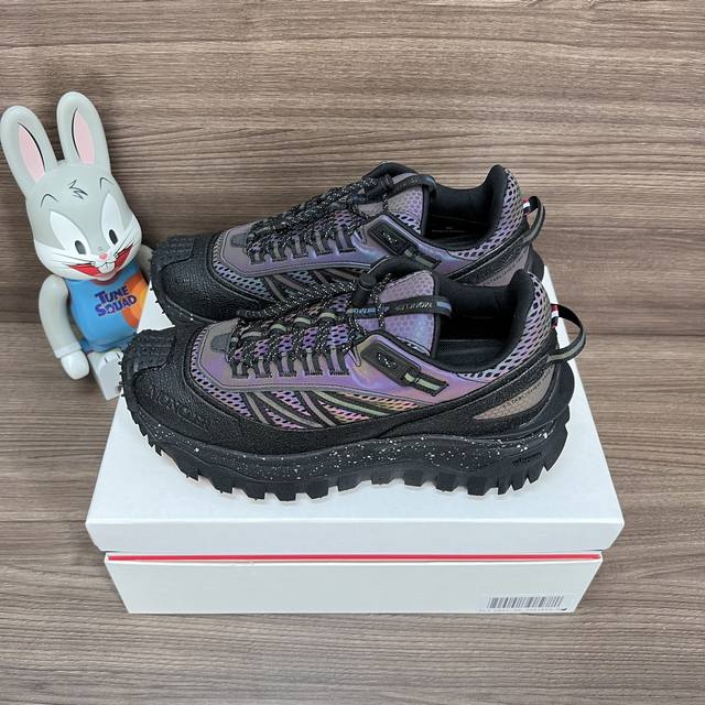 Top Version Moncler Trailgrip Mesh Lace-Up Round Toe Low-Top Sports Casual Shoes