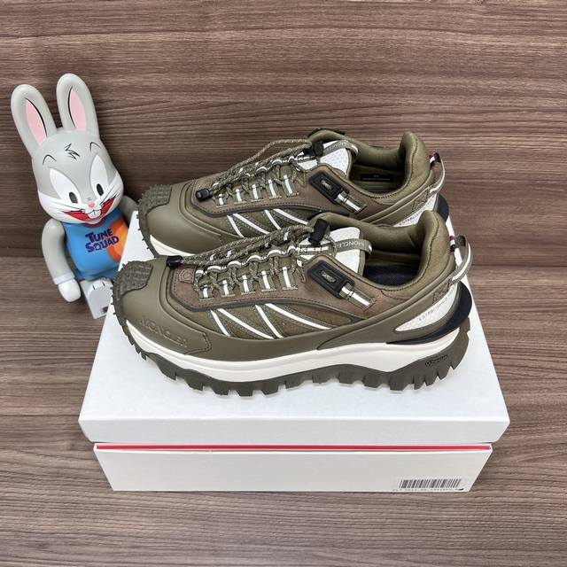 Top Version Moncler Trailgrip Mesh Lace-Up Round Toe Low-Top Sports Casual Shoes