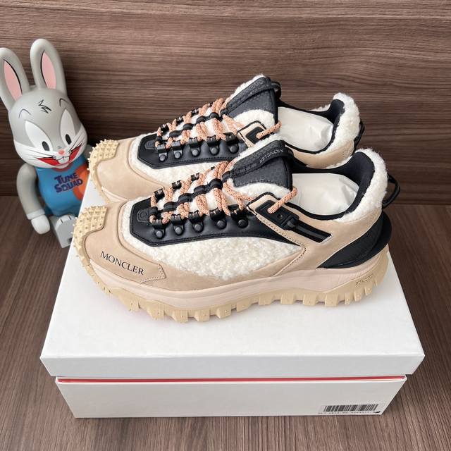 Top Version Moncler Trailgrip Mesh Lace-Up Round Toe Low-Top Sports Casual Shoes
