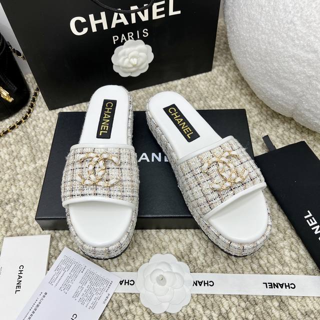 Factory Chane*2025Ss Chanel Little Chanel Style Thick Double C Sandals Chanel's