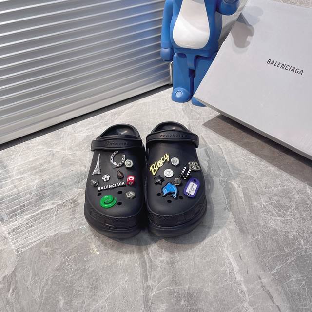 Factory Cheating Height-Increasing Artifact Balenciaga Crocs Thick-Soled Slipper