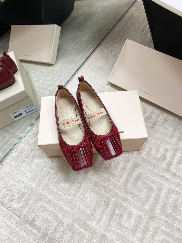 Factory Simone Rocha 25Ss New Sr Flat Mary Jane Single Shoes Ballet Shoes Super
