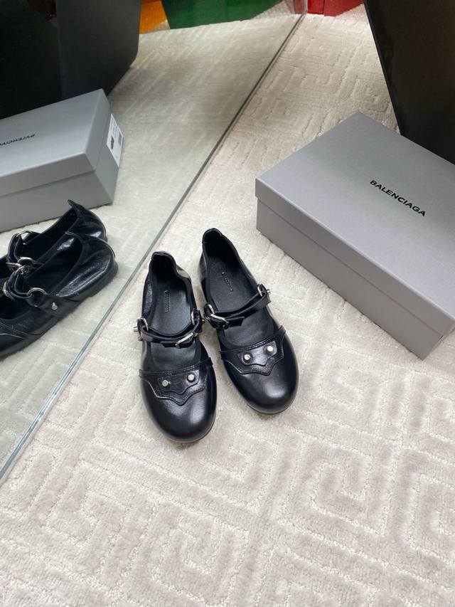 Factory 350 Balenciag*2025 Spring And Summer New Mary Jane Leather Shoes What Ki