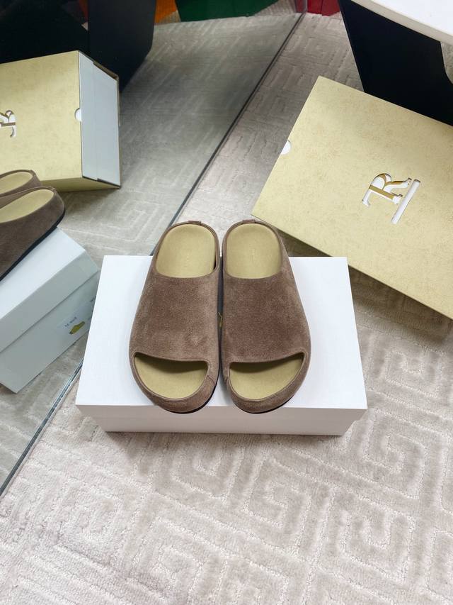 Factory The Row25 Spring And Summer New Simple Round Toe Slippers! A Young Brand