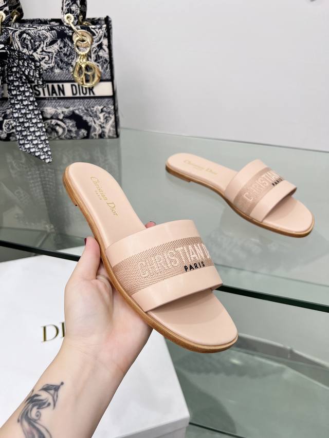 Dior Dior Spring And Summer New Women's Shoes Cd Letter Embroidered Logo Flat-So