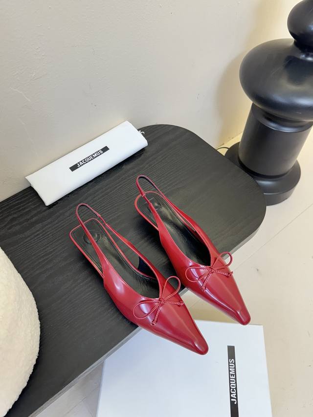 Purchasing Level Niche Jacquemus 25 Aw Pointed Kitten Heel Single Shoes Recent P