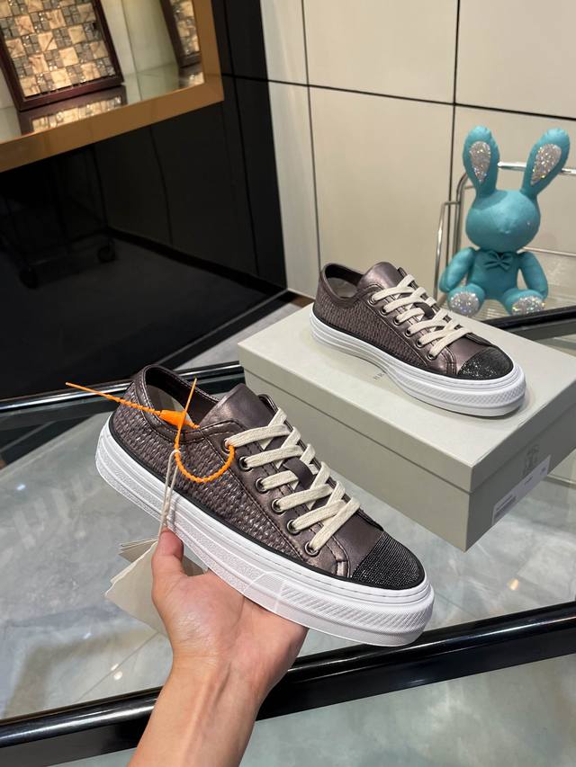 Brunello Cucinelli New Model, Factory Price P Sneakers Lace-Up Style Woven Stitc