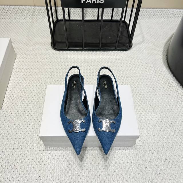 Factory: High Version Celine 2025Vs Summer Pointed Back Empty Single Shoes In Su