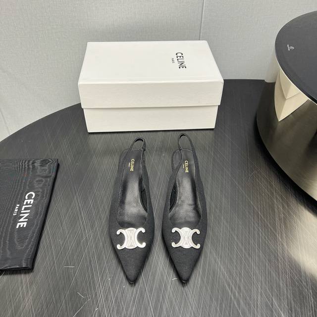 Factory: High Version Celine 2025Vs Pointed Toe Buckle Single Shoes Paired With