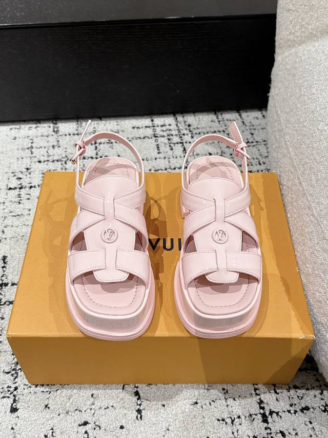 Louis Vuitton 25 Summer New Maya Series Denim Patent Leather Square Toe Buckle S