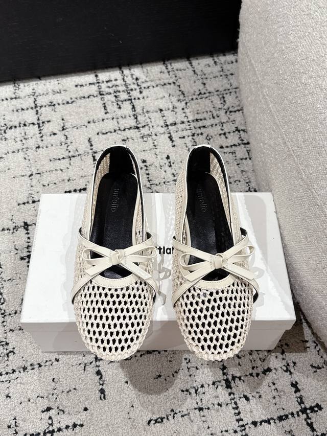 Unfolio Fashion Brand 25 Spring And Summer New Grid Bowknot Single Shoes Every B
