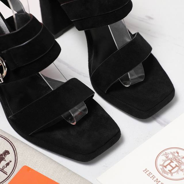 Factory Price Herm S Classic Waterproof Platform With One-Strap Thick-Heeled Hig