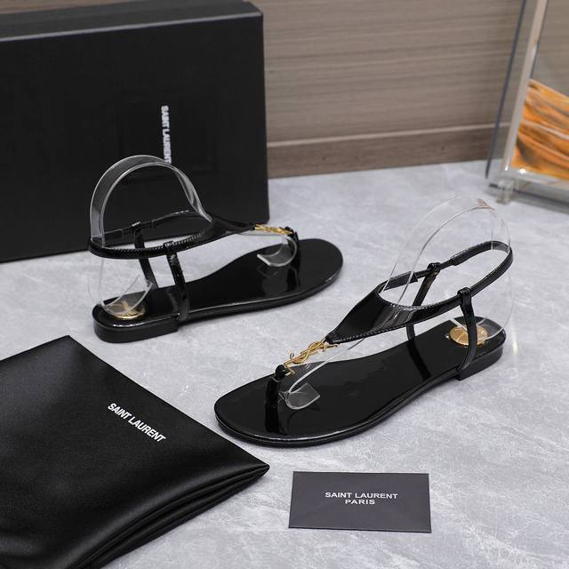 Top Quality Saint Laure*Nt Saint Laurent Flip Flops Sandals Wedge Heel Fish Mout