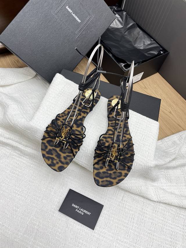 Purchasing-Level Saint Laurent 25Ss New Style Strappy Roman Sandals For Early Su