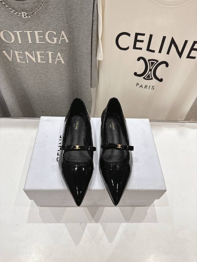 High Version Factory Celine 25Ss The Most Beautiful Pointed Bow Flat Shoes Mary
