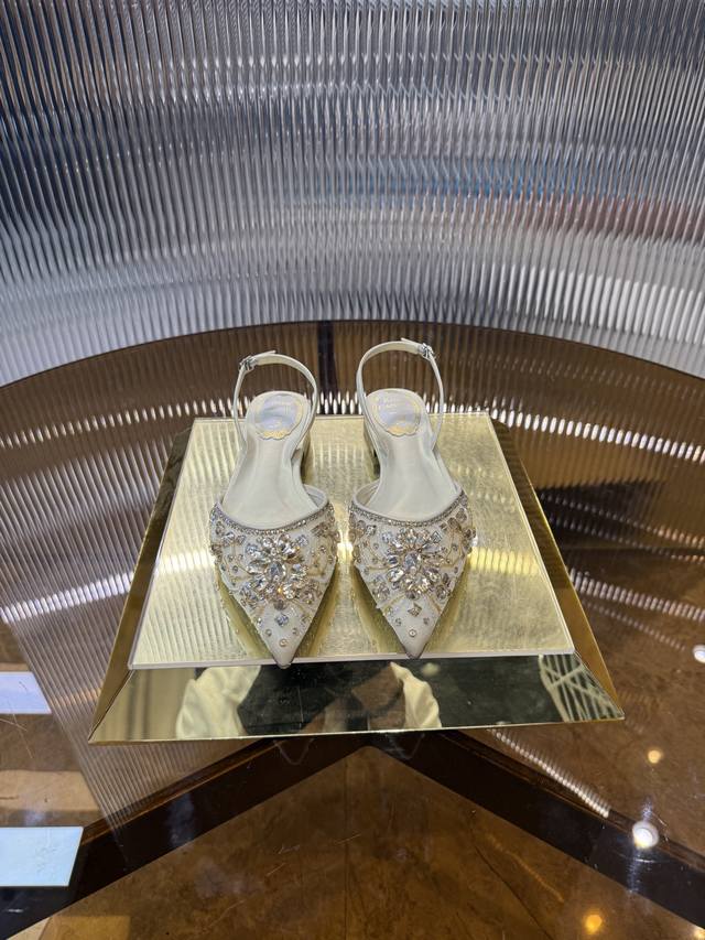 Rc 2025S Heavy Industry Rc Crystal Pearl Gem Lace High Heels Wedding Shoes Serie