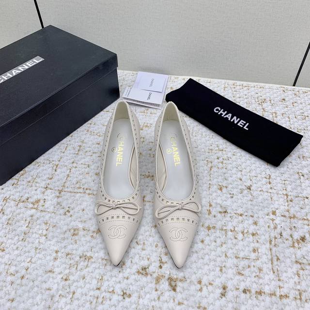 Factory High Version Xiaoxiangjia 25Ss Latest Bow High Heels Single Shoes Italia