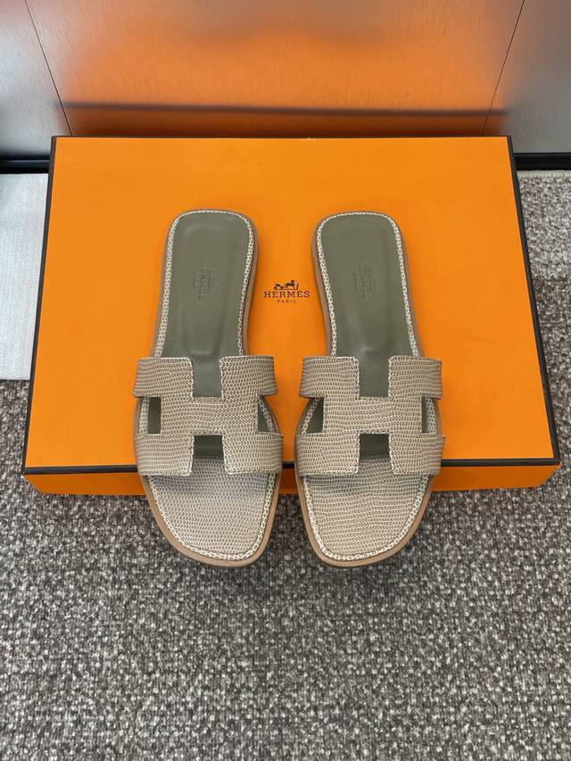 Factory P Price P Hermes 2025 Spring And Summer New Color Oran Flip Flops Women'