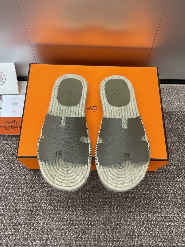 Factory P Price Hermes 2025 Spring And Summer New Antigua Flat Heel Color Matchi