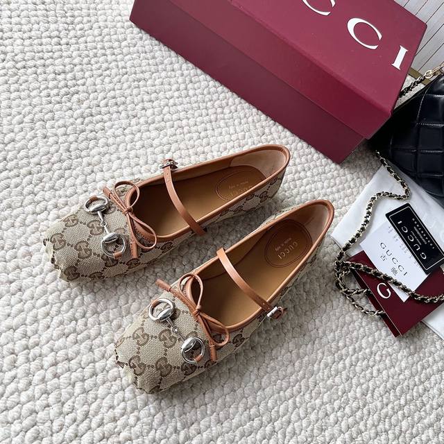 Gucci Gucci Horsebit Series Catwalk Gg Horseshoe Buckle Ballet Shoes Upper: Cowh