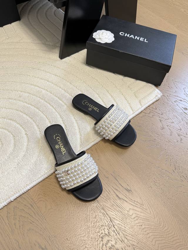 Chanel 25K High-End Handmade Pearl Series Slippers As Always, The High-End Class
