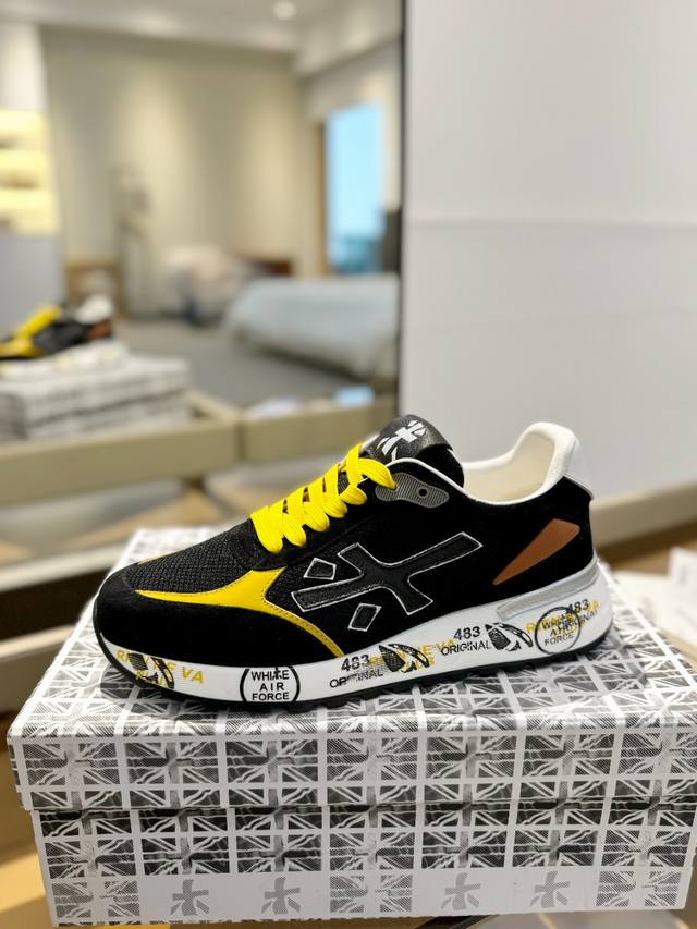 Price: Premiata Lander Trainers Lanno Series Low-Top Retro All-Match Casual Trai