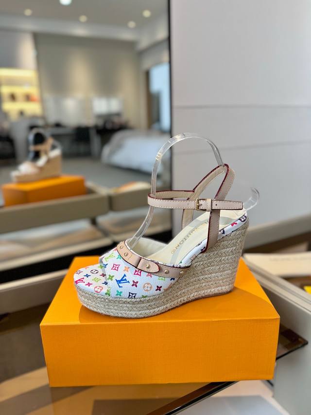 Price Lv 2025 Latest Catwalk Thick-Soled Hemp Rope Sandals Hong Kong Original Pu