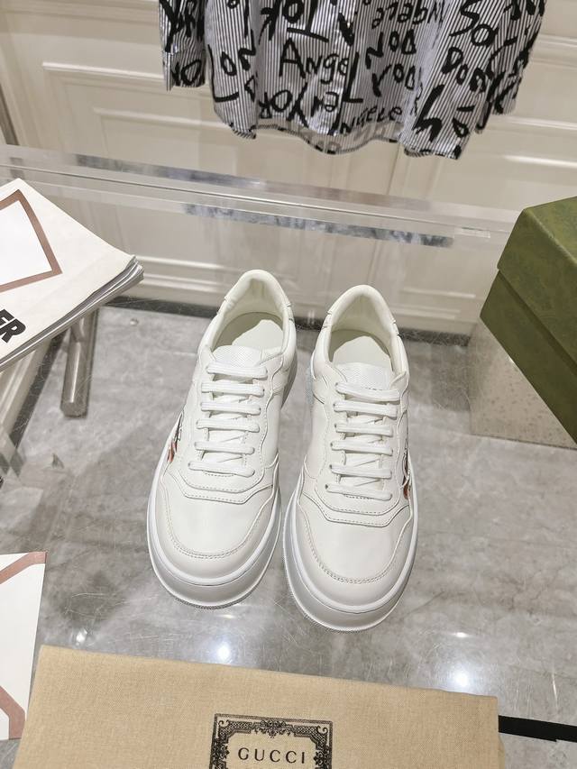 Factory Gucc Gucci Ss New Series Of Sports Shoes Thick-Soled White Shoes Casual