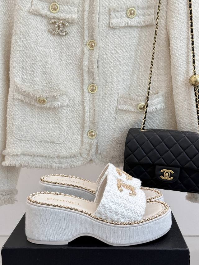 Factory Price Chane* Xiaoxiang 25C Spring And Summer New Vacation Thick-Soled Ch