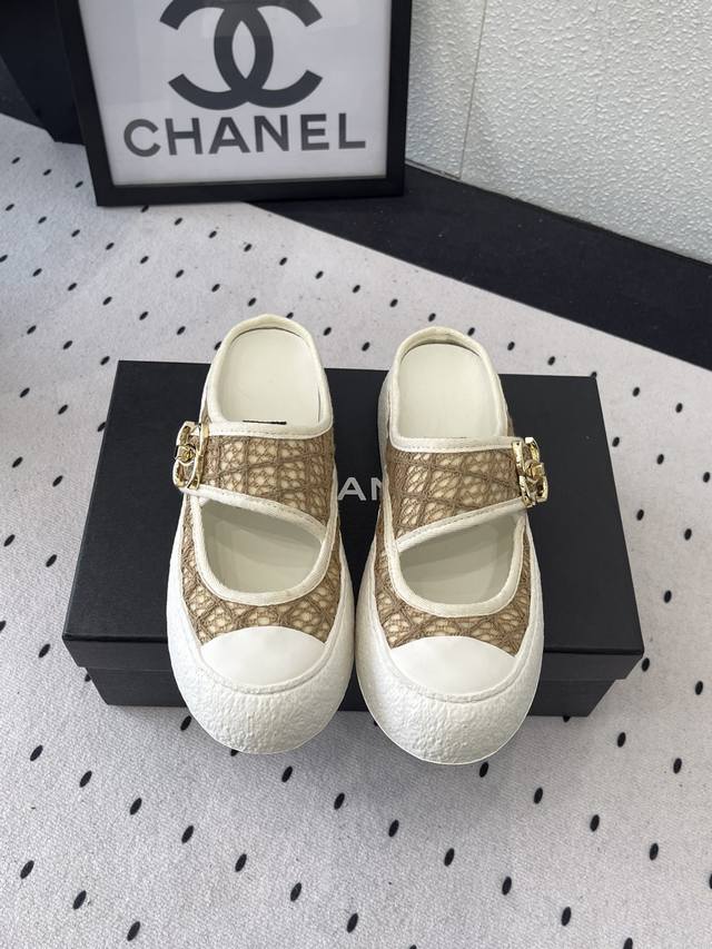 Chanel New Summer Half Slippers High Version Shipped Classic Design With Metal R