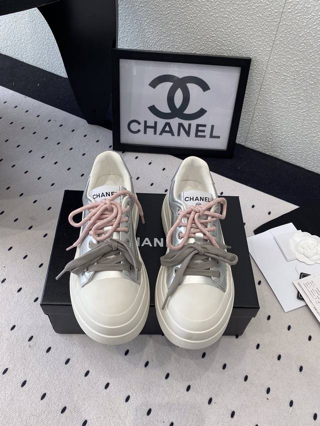 Chanel New Bow Casual Shoes High Version Shipped Internet Celebrity Star Street