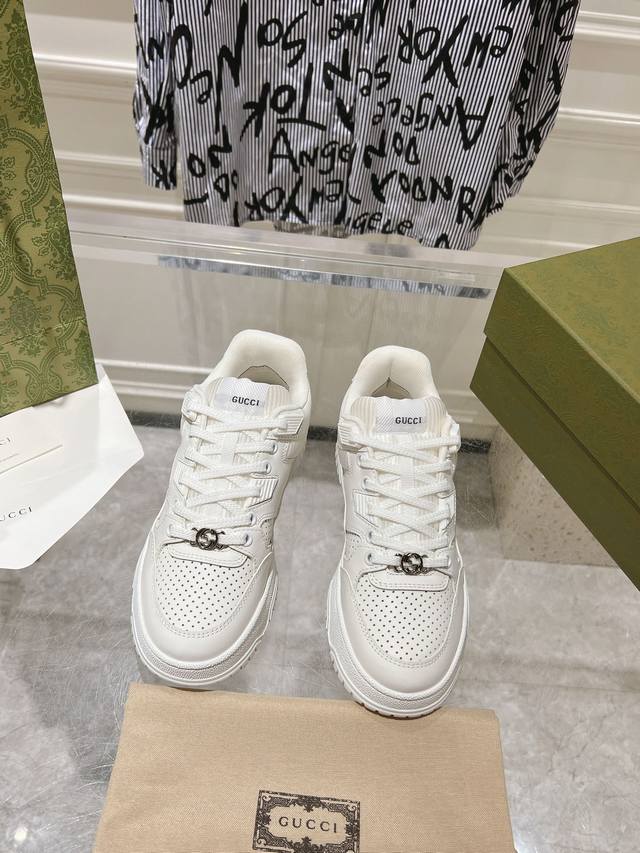 Gucci New Retro Old-Fashioned Sneakers, White Shoes, Board Shoes 24Ss Latest Hot