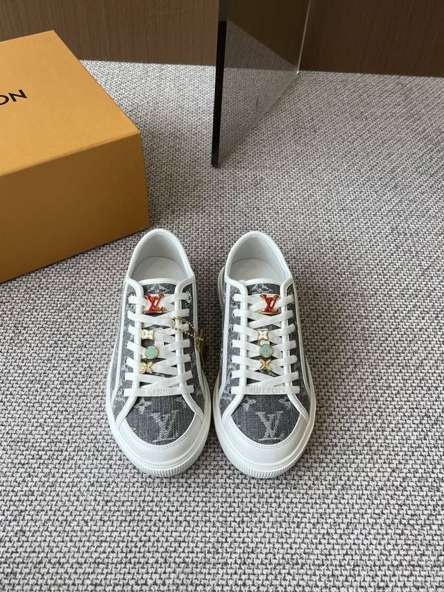 Louis Vuiton 25Ss New Lv Lagoon Series Denim Embossed Old Flower Canvas Shoes Sk