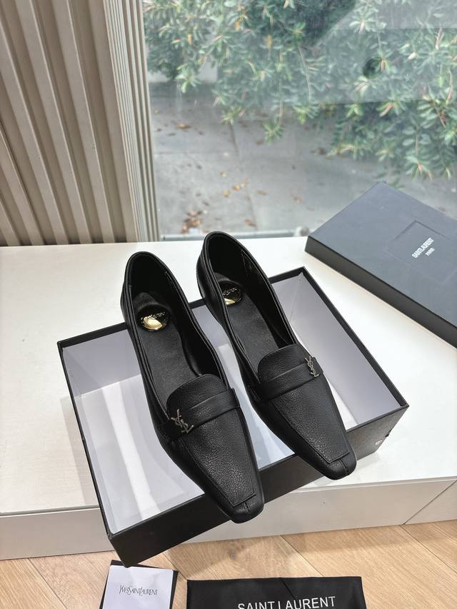 G303 Top Quality Saint Laurent Mary Jane Loafers Lee Metal High Heels Ysl Sister