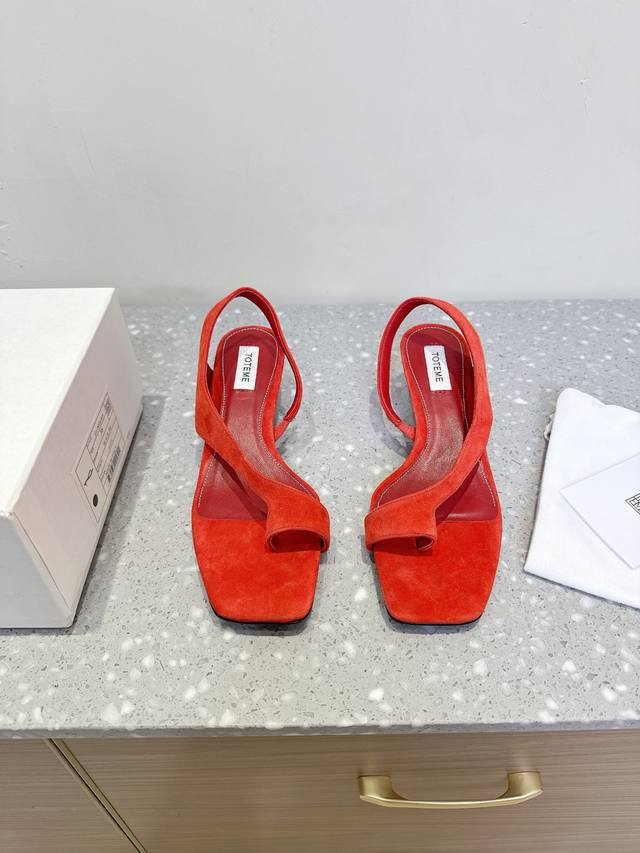Cat Heel Toteme Niche Fashion Brand 25Ss Spring And Summer New Flat Square Toe F