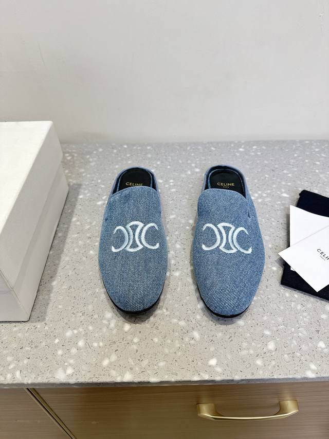 Celine Arc De Triomphe 25Ss Spring And Summer New Retro Casual Half-Slippers A H